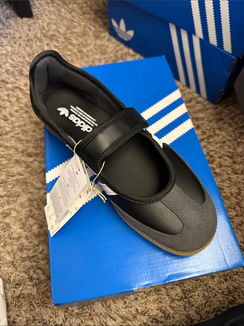 adidas Women’s Black Mary Jane Flat with Strap